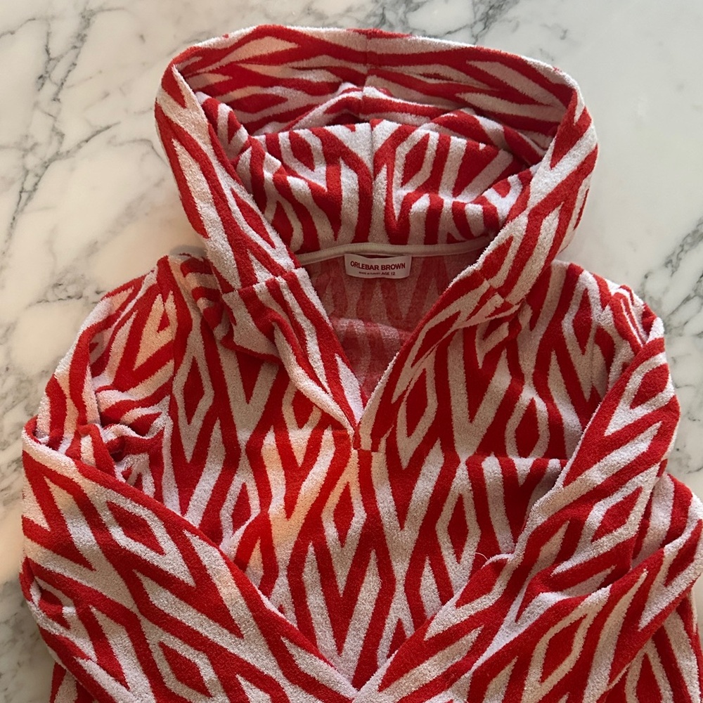 Orlebar Brown Red and White Towel
